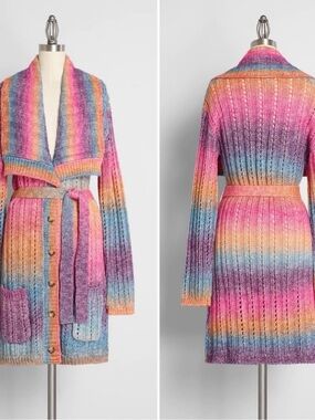 Modcloth The Last Summer Sunset Multicolor Cardigan